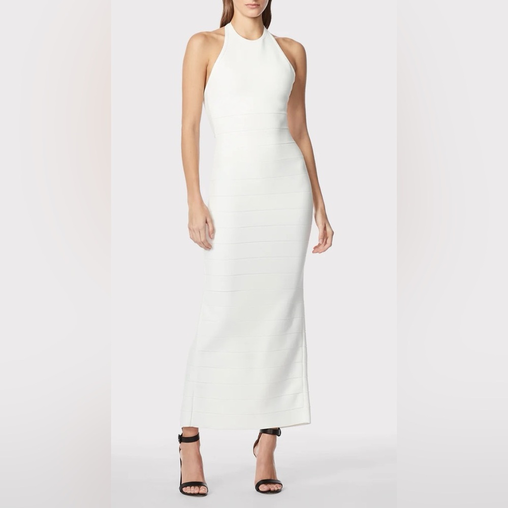 HERVE LEGER HALTER ICON GOWN HLT8271679  NWT